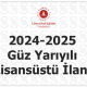 2024-2025 Güz Yarıyılı Lisansüstü Başvuruları
